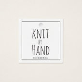 Knit by Hand Square Hang Label & verzorgingslabel  Vierkante Visitekaartjes (Voorkant)
