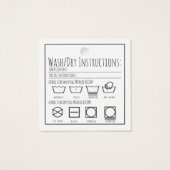 Knit by Hand Square Hang Label & verzorgingslabel  Vierkante Visitekaartjes (Achterkant)