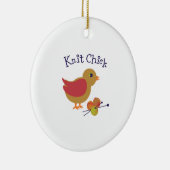 Knit Chick Keramisch Ornament (Rechts)