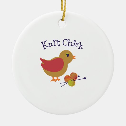 Knit Chick Keramisch Ornament (Voorkant)