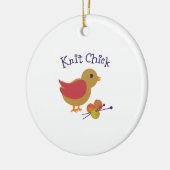 Knit Chick Keramisch Ornament (Links)