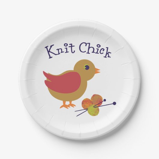 Knit Chick Papieren Bordje (Voorkant)