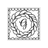KNIT CIRCLE 2" vierkante rubberen stempel + Initia (Afrduk)