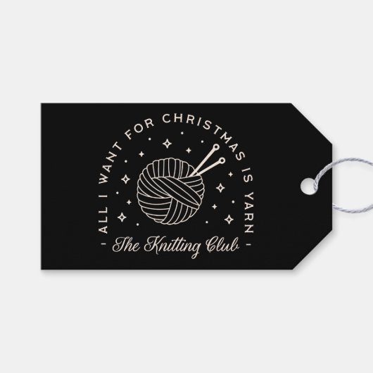 Knit club breien feestdagen grappig garen cadeaulabel (Voorkant (Horizontaal))