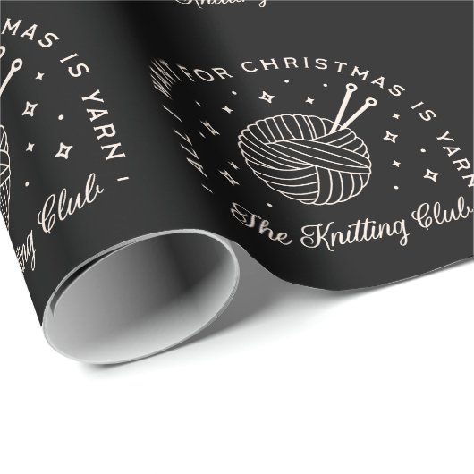 Knit club breien feestdagen grappig garen cadeaupapier (Rol Hoek)