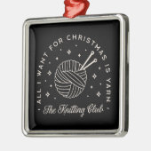 Knit club breien feestdagen grappig garen metalen ornament (Links)