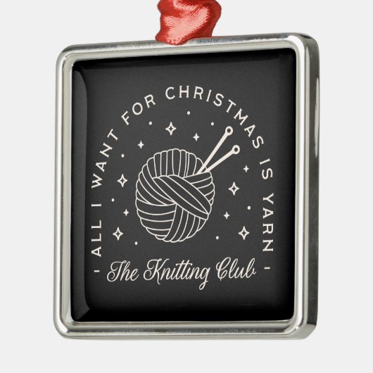 Knit club breien feestdagen grappig garen metalen ornament (Links)