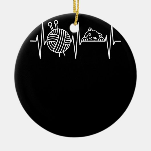 Knit Crochet Knitter Gift Crocheting Sheep Knittin Keramisch Ornament (Voorkant)