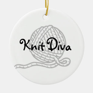 Knit Diva Keramisch Ornament