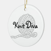 Knit Diva Keramisch Ornament (Links)