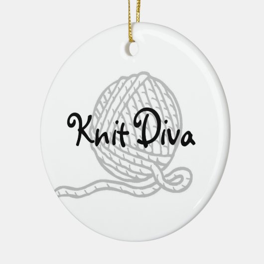 Knit Diva Keramisch Ornament (Links)