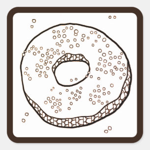 KNIT DONUT Kleine Vierkante Stickers