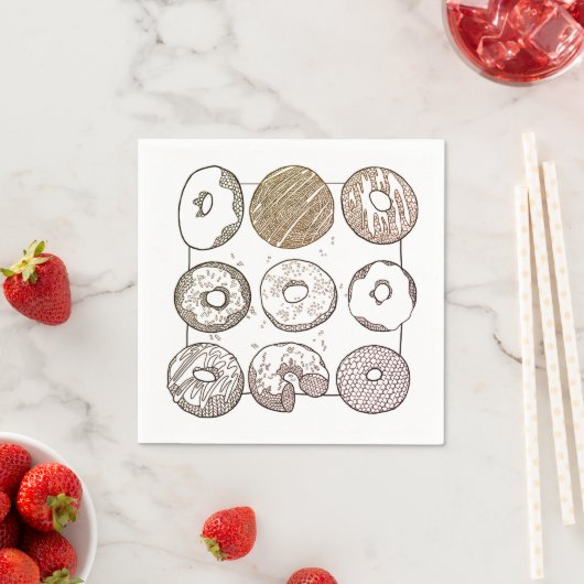 KNIT DONUTS standaard cocktail papier servetten (Insitu)