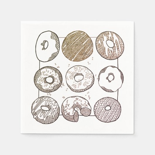 KNIT DONUTS standaard cocktail papier servetten (Voorkant)