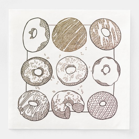 KNIT DONUTS Standaard papieren servetten voor het (Voorkant)