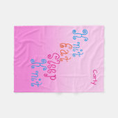 Knit Eat Sleep Knit op roze gradiënt, gepersonalis Fleece Deken (Voorkant (Horizontaal))