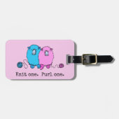 Knit één, pul één. Schapen. Gepersonaliseerd Bagagelabel (Voorkant horizontaal)