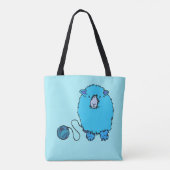 Knit één Purl. Fun fluffy schaap gepersonaliseerd Tote Bag (Achterkant)