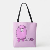 Knit één Purl. Fun fluffy schaap gepersonaliseerd Tote Bag (Achterkant)