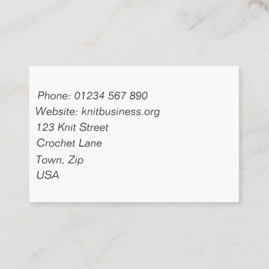 Knit en Visitekaartje (Achterkant)