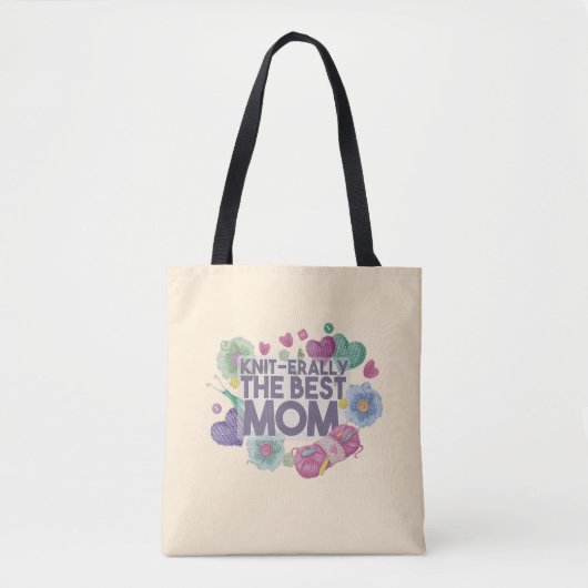 Knit-erally de beste moeder tote bag (Voorkant)