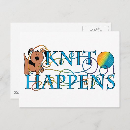 Knit gebeurt briefkaart (Voorkant / Achterkant)