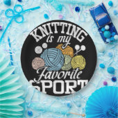 Knit gebeurt er grappig door Shirt te slaan Knitte Papieren Bordje (Feest)