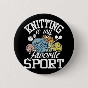Knit gebeurt er grappig door Shirt te slaan Knitte Ronde Button 5,7 Cm