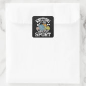 Knit gebeurt er grappig door Shirt te slaan Knitte Vierkante Sticker (Tas)