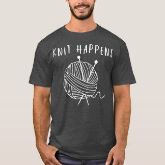 Knit gebeurt grappig door de knieën t-shirt