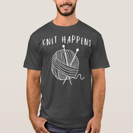 Knit gebeurt grappig door de knieën t-shirt (Voorkant)