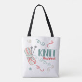 Knit gebeurt grappig. Meerkleurige bal van Garens Tote Bag (Achterkant)
