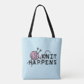 Knit gebeurt grappige Canvas tas voor Knitters (Achterkant)