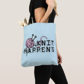 Knit gebeurt grappige Canvas tas voor Knitters (Dichtbij)
