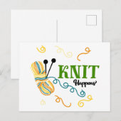 Knit gebeurt in meerdere kleuren in jaknikketens briefkaart (Voorkant / Achterkant)