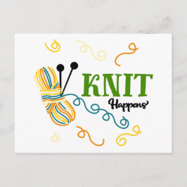 Knit gebeurt in meerdere kleuren in jaknikketens briefkaart
