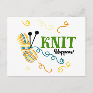 Knit gebeurt in meerdere kleuren in jaknikketens briefkaart