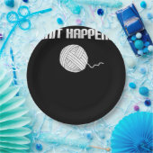 Knit gebeurt - Knitter Crocheting Crochet Papieren Bordje (Feest)