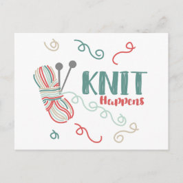 Knit gebeurt met. Meerkleurige garens - Knitters F Briefkaart