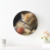 Knit gebeurt Oranje keuken met grote scharnieren Klok (Huis)