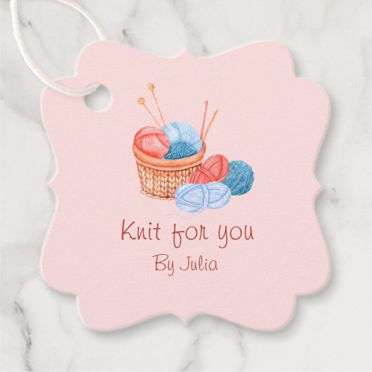 Knit Handmade Hang Label | Roze (Voorkant)