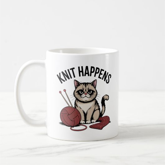 Knit Happens – Funny Gift for Knitters & Yarn love Koffiemok (Links)
