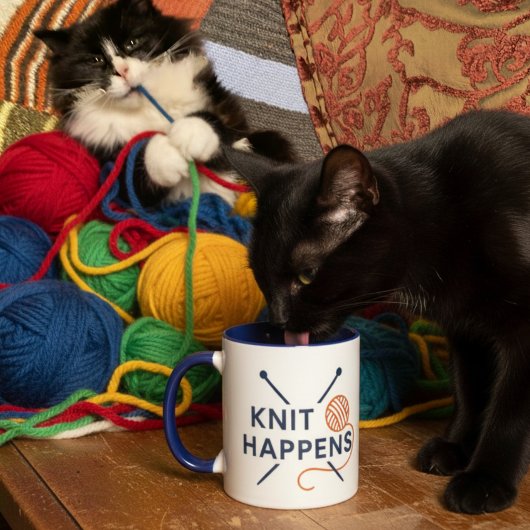 Knit Happens Funny Knitting Pun Mok