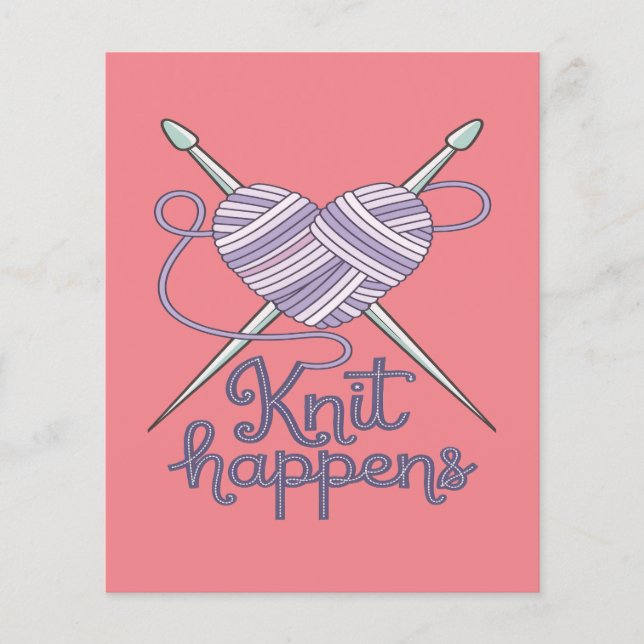 Knit Happens Grappig Breien Garen Liefhebber Desig (Voorkant)