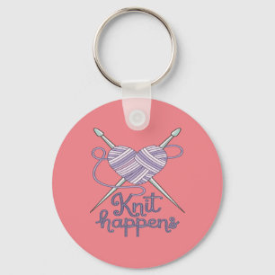 Knit Happens Grappig Breien Garen Liefhebber Desig Sleutelhanger
