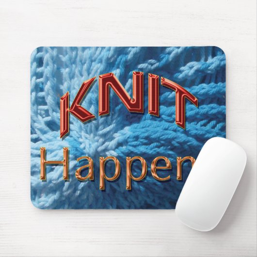 Knit Happens Mousepad (blauwe zwijn) Muismat (Met muis)