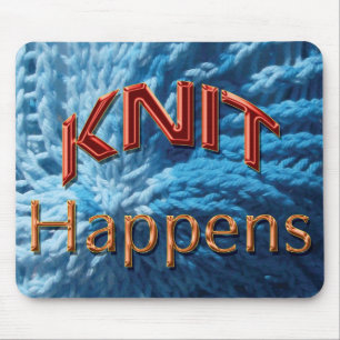 Knit Happens Mousepad (blauwe zwijn) Muismat