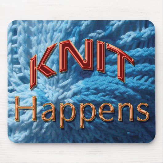 Knit Happens Mousepad (blauwe zwijn) Muismat (Voorkant)