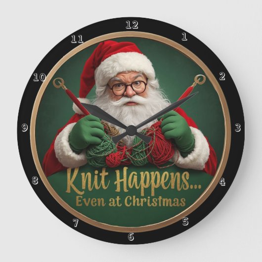 Knit Happens Santa Grote Klok (Voorkant)