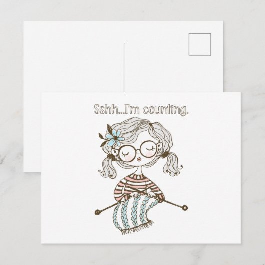 Knit Heart Knitting Supplies stitch counter Briefkaart (Voorkant / Achterkant)